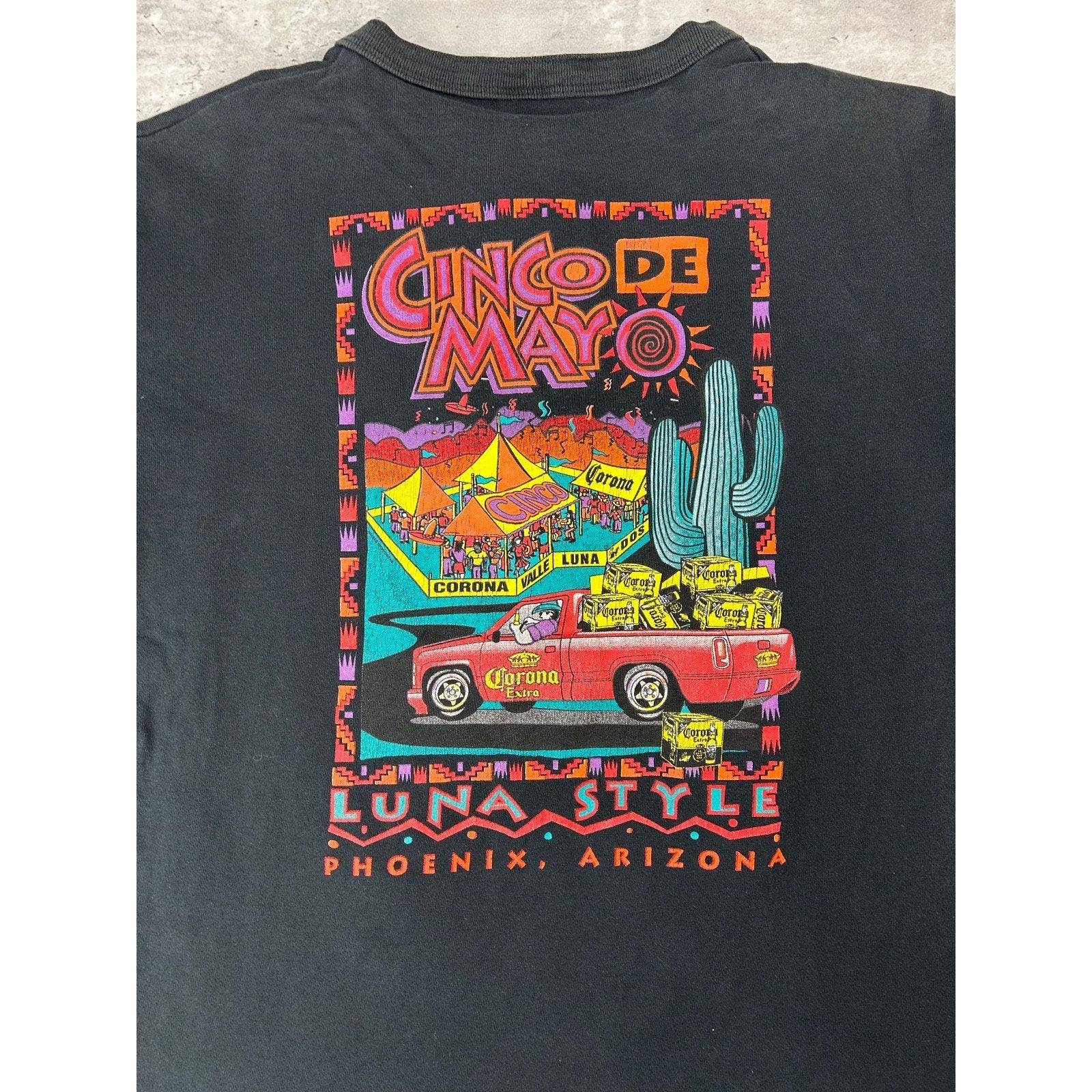 Vintage 90s Cinco De Mayo Arizan 1/4 Graphic Destination T-Shirt Size Large