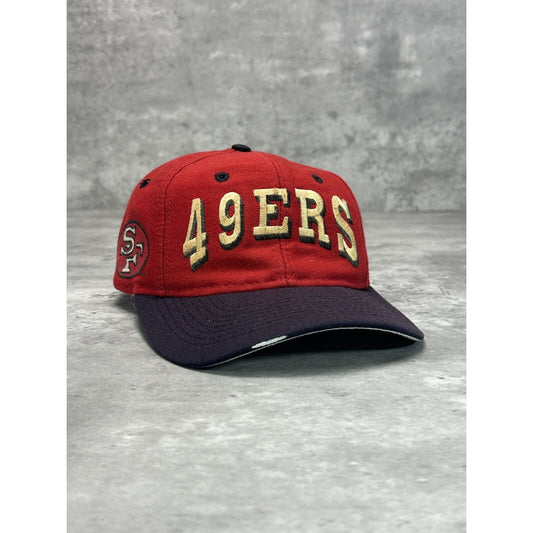 Vintage 90s San Francisco 49ers NFL Embroidered Spellout Snapback Hat OSFA