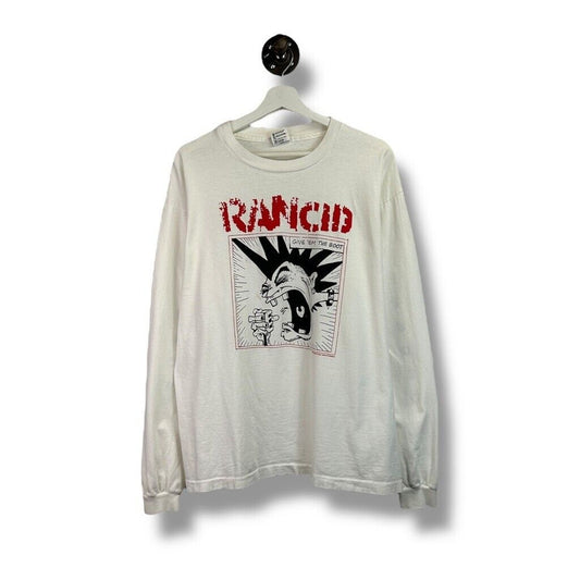 Vintage 1995 Rancid Give 'Em The Boot Punk Album Long Sleeve T-Shirt Size XL