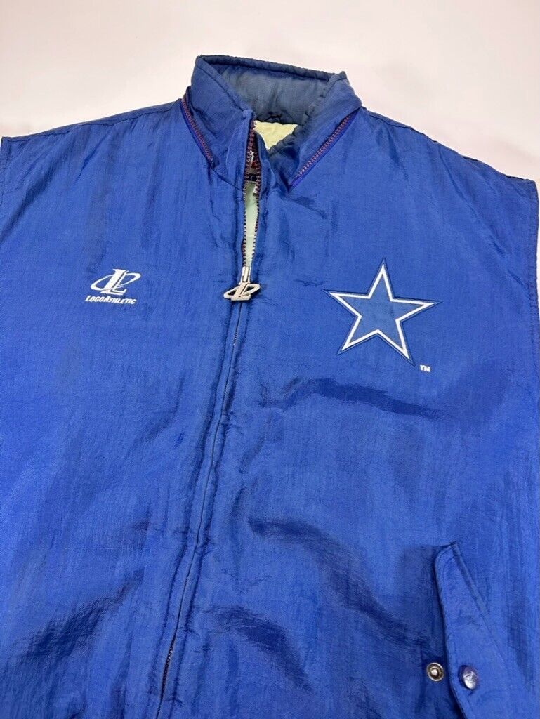 Vintage 90s Dallas Cowboys NFL Insulated Logo Athletic Football Jacket Size Large