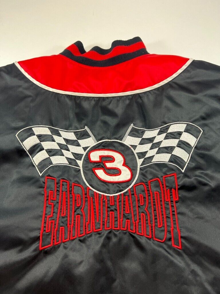 Vintage 90s Dale Earnhardt #3 Nascar Embroidered Full Zip Nylon Jacket Size XL