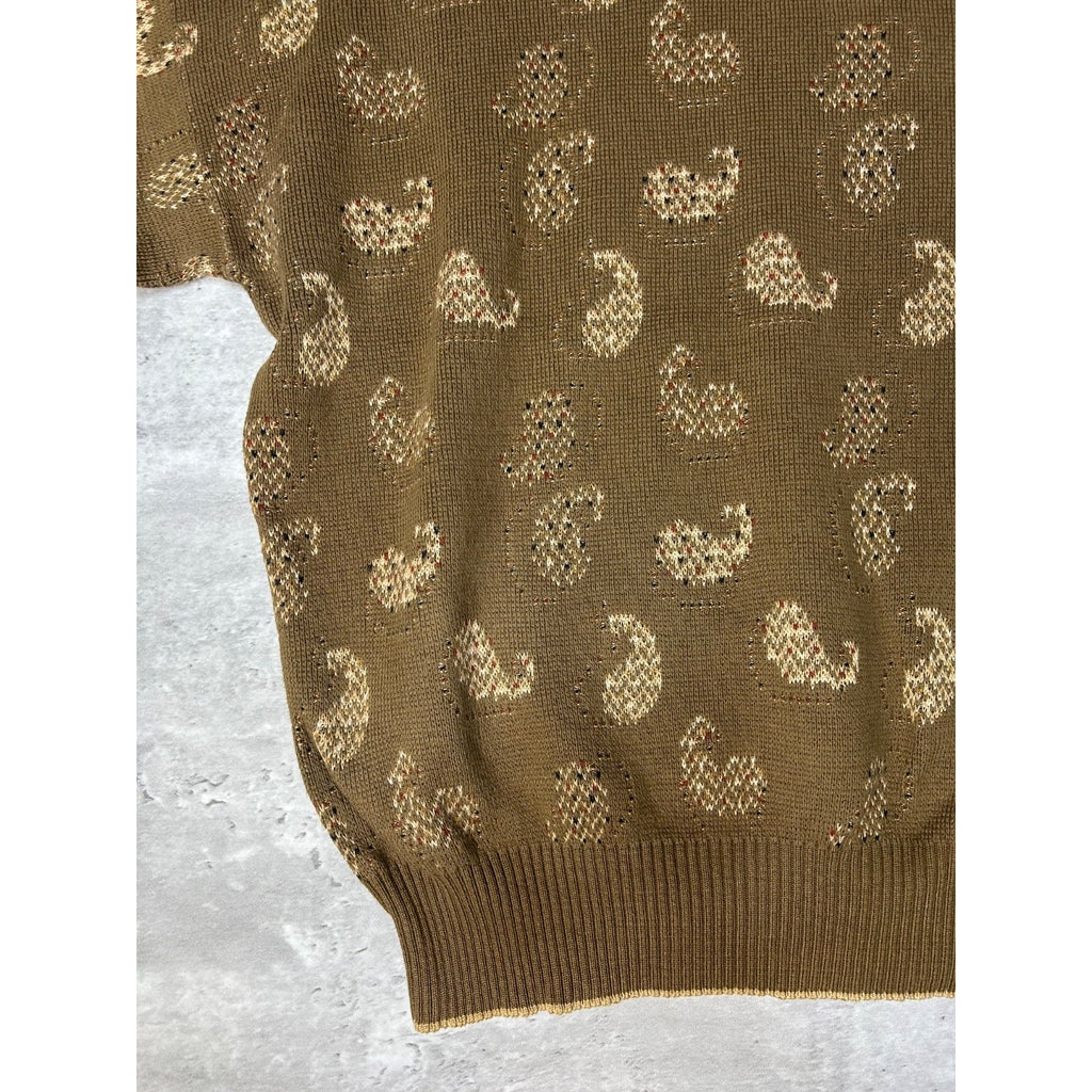 Vintage 90s Tricots St Raphael Abstract Graphic Pullover Knit Sweater Sz Medium