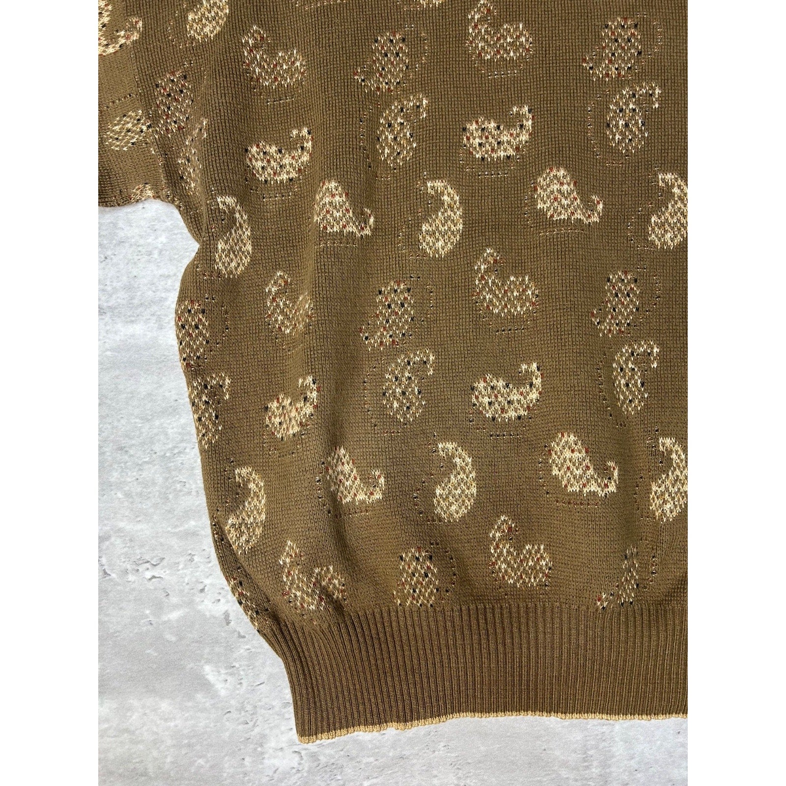Vintage 90s Tricots St Raphael Abstract Graphic Pullover Knit Sweater Sz Medium