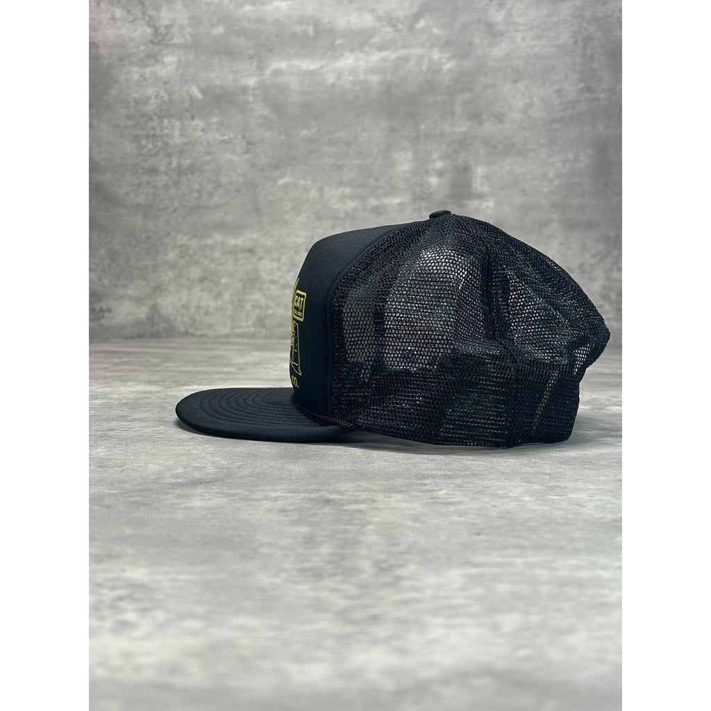 Vintage 80s Syracuse Supply Co. CAT Graphic Trucker Snapback Hat OSFA