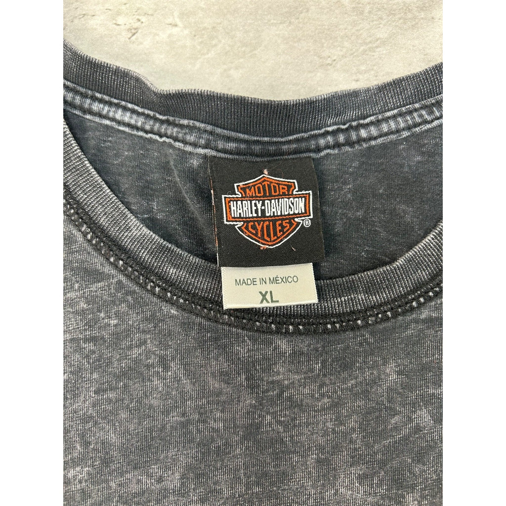 Vintage Harley Davidson Skull Graphic Spellout T-Shirt Size XL