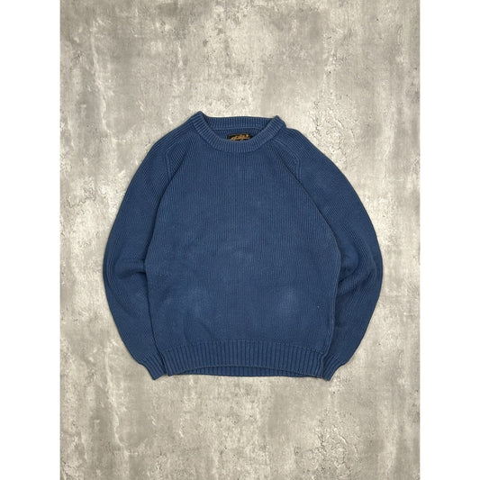 Vintage 90s Eddie Bauer Solid Ribbed Pullover Knit Sweater Size Large