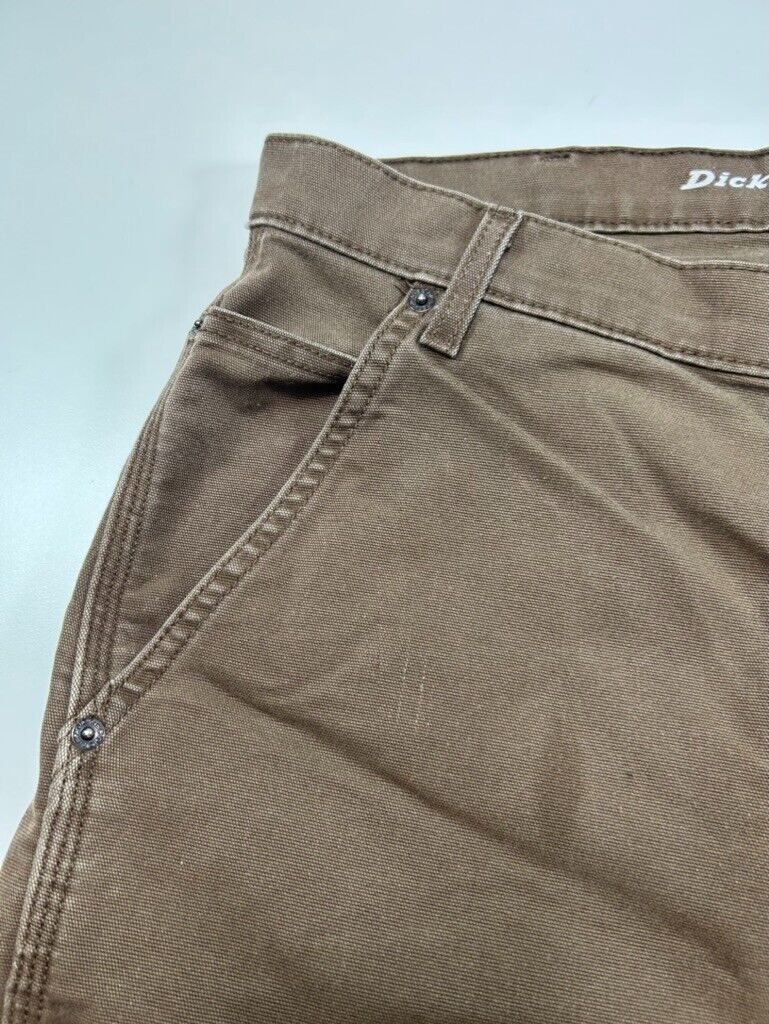 Dickies Regular Fit Canvas Workwear Carpenter Pants Size 35 Brown