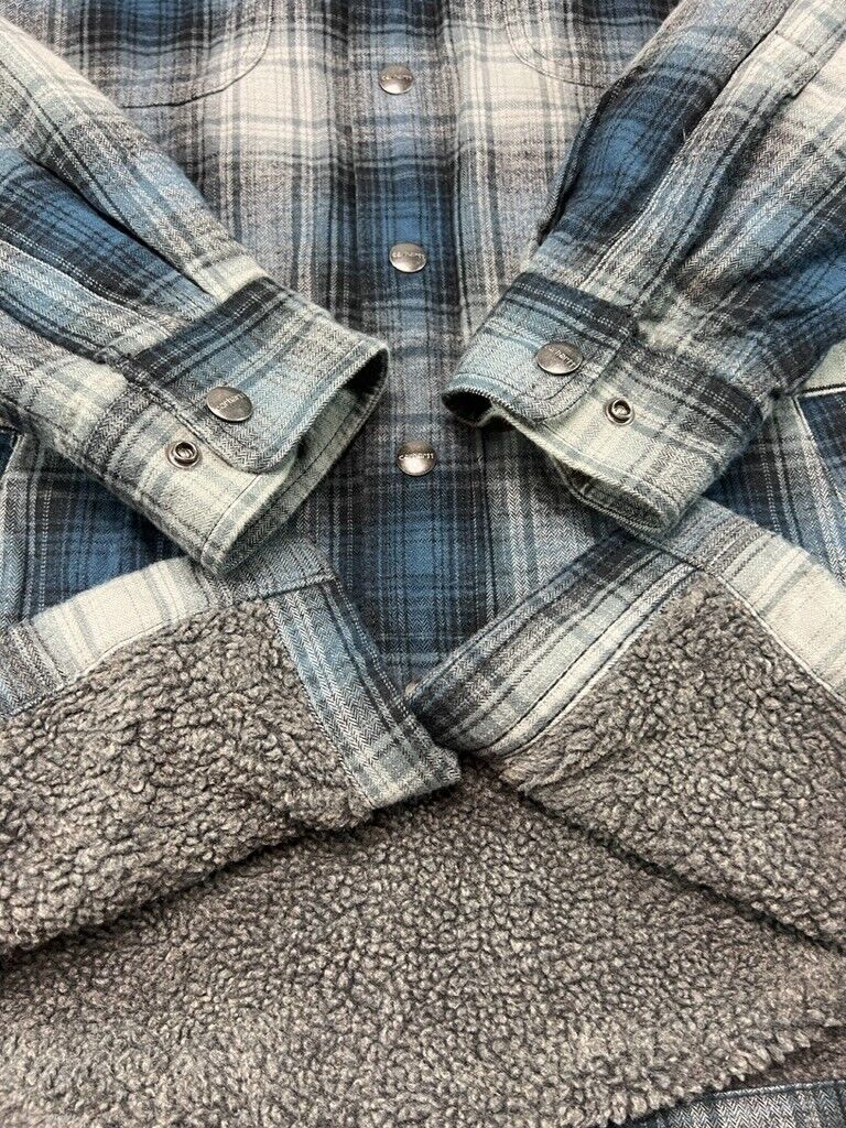 Carhartt Sherpa Lined Plaid 4 Pocket Button Up Jacket Size Small