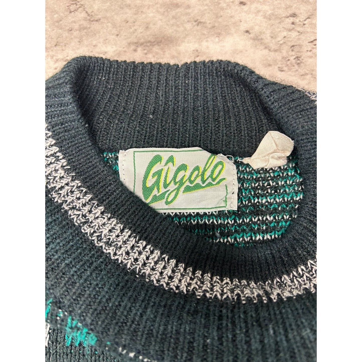 Vintage 90s Abstract Pattern Print Pullover Knit Sweater Size Large