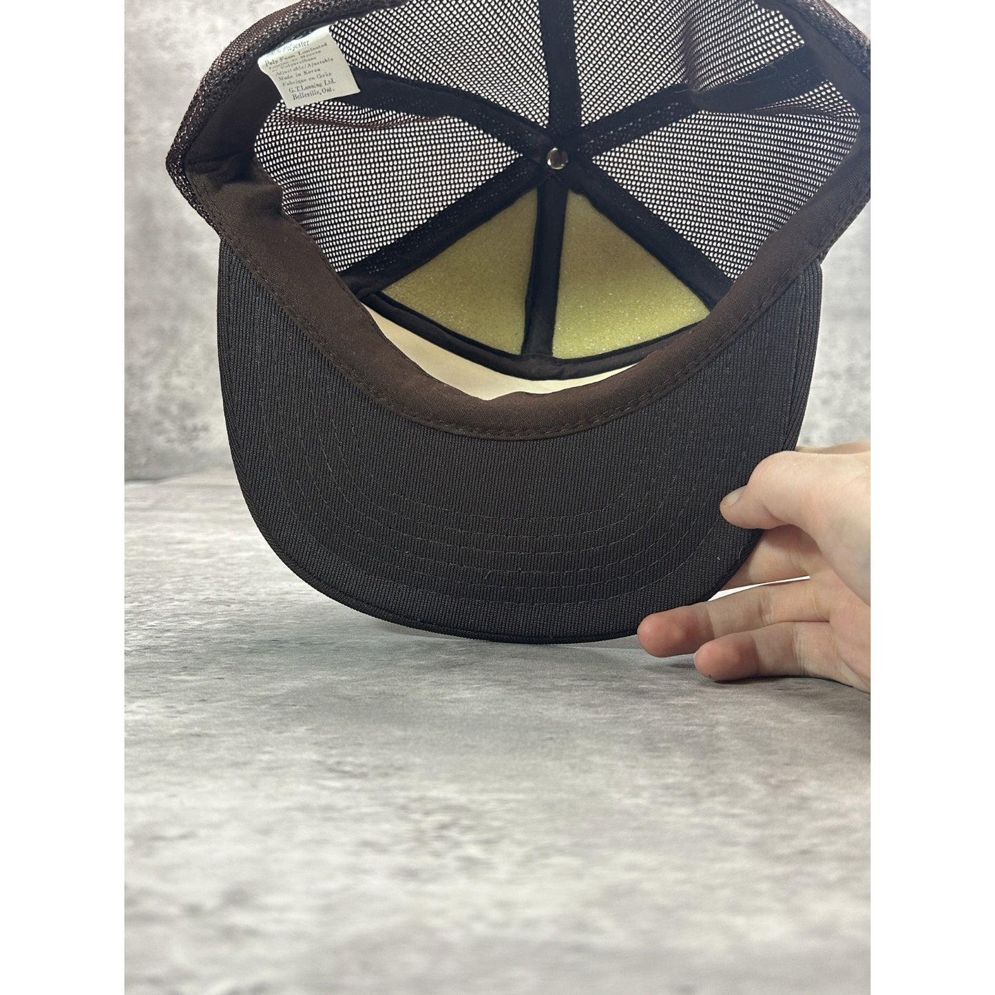 Vintage 90s Caseys Graphic Spellout Moustache Trucker Snapback Hat OSFA