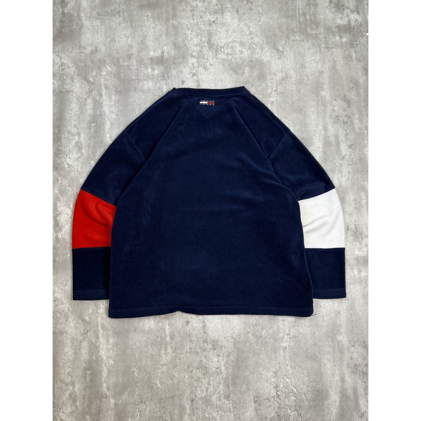 Vintage Tommy Jeans Embroidered Logo Pullover Fleece Sweatshirt Size 2XL