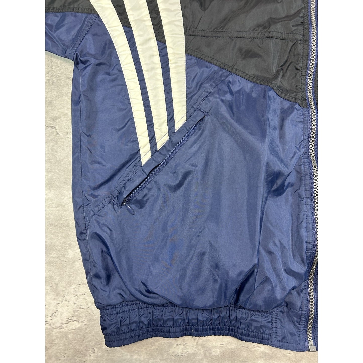Vintage 90s Adidas Embroidered Spellout Nylon Windbreaker Jacket Size Large