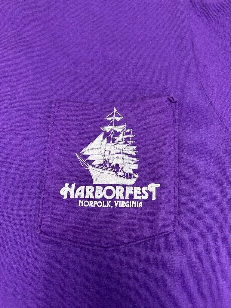 Vintage 1992 Harbour fest Virginia Destination Pocket T-Shirt Size Small