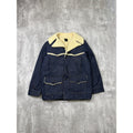 Vintage 1960s Sears Roebucks Dark Wash Denim Sherpa Collar Jacket Size Large