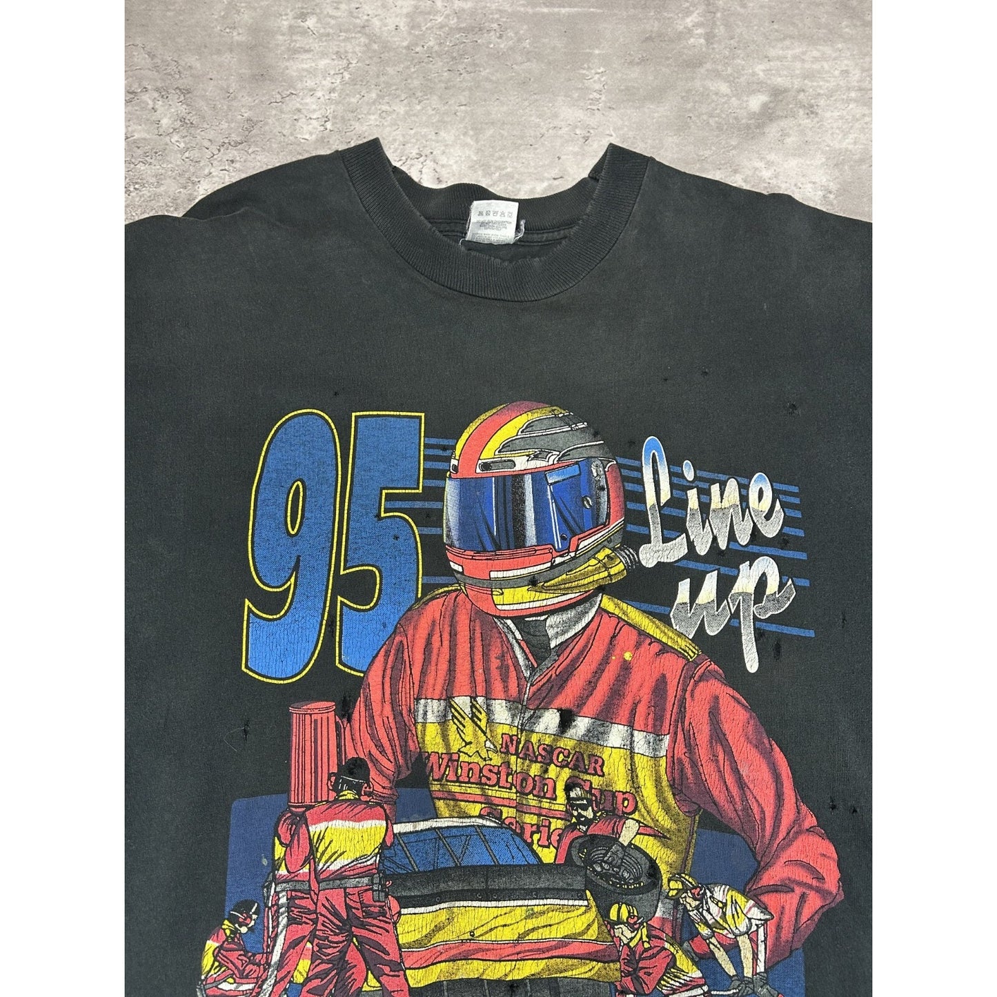 Vintage 1995 Nascar Winston Cup Series Racing Graphic T-Shirt Size 2XL Black