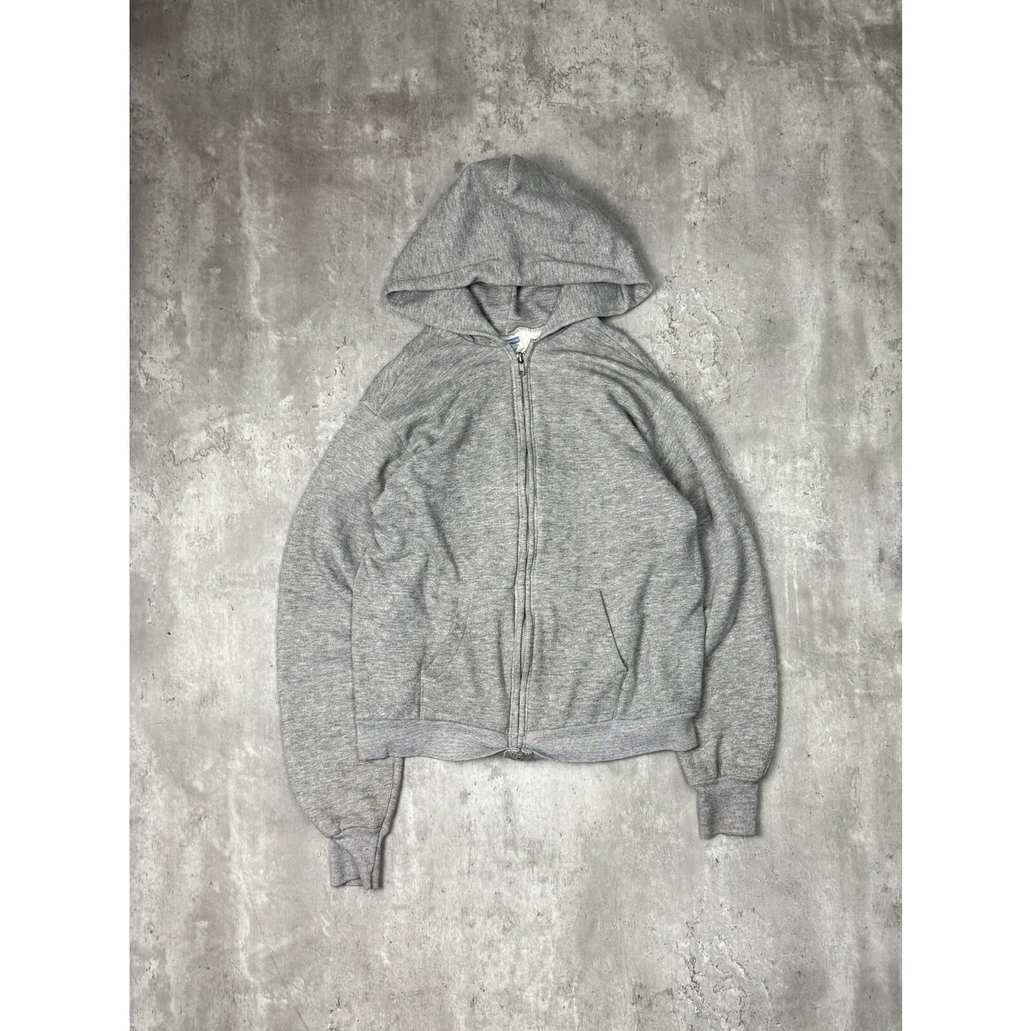 Vintage 1970s/80s Healthknit Thermal Lined Full Zip Hooded Sweatshirt Size Large