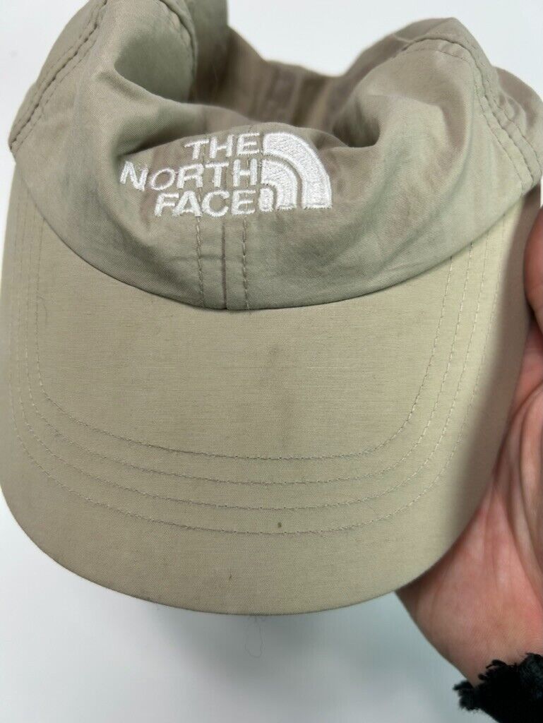 Vintage The North Face TNF Embroidered Logo Nylon Strapback Hat OSFA Beige