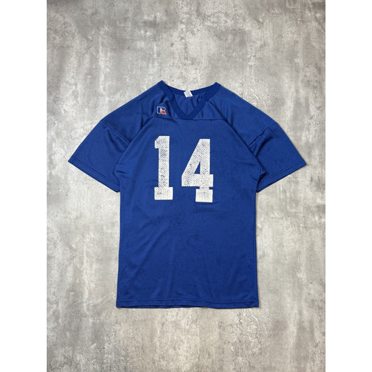 Vintage 80s/90s Russell Athletics #14 Mesh Football Jersey Size Large Blue