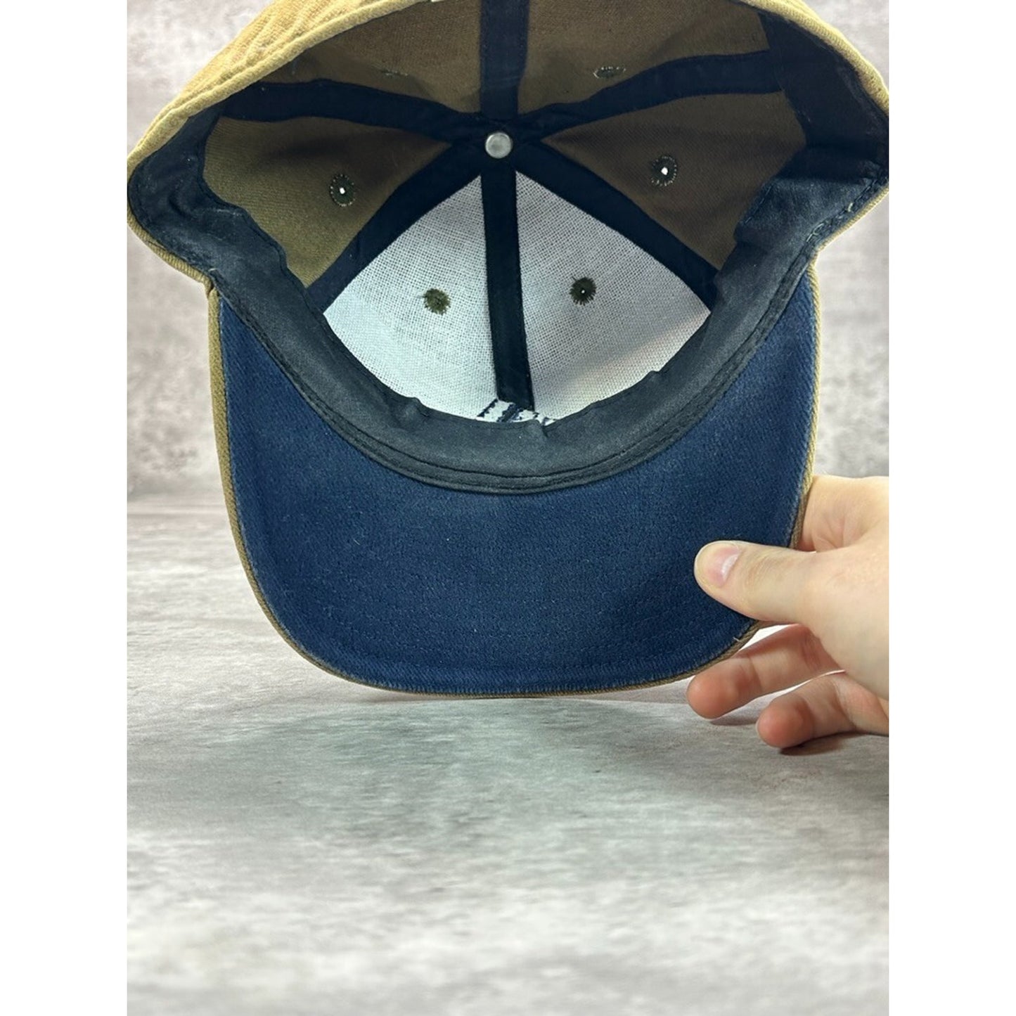 Vintage Adidas Embroidered Logo Spellout Earth Tones Fitted Snapback Hat 7 1/4