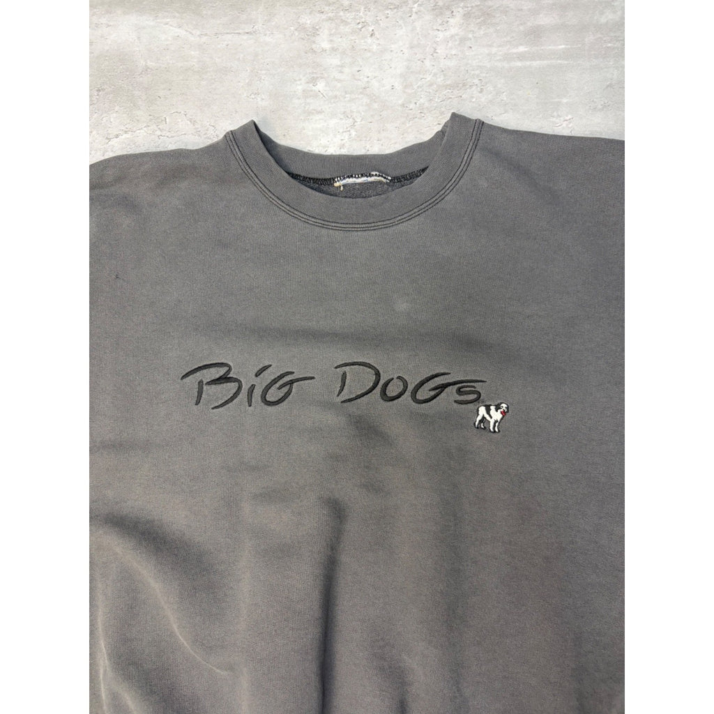 Vintage 90s Big Dogs Embroidered Spellout Logo Crewneck Sweatshirt Size Large