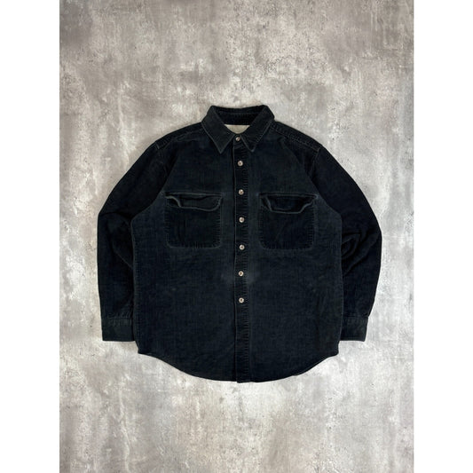 Vintage Paradox Corduroy Double Pocket Long Sleeve Button Up Shirt Size Medium