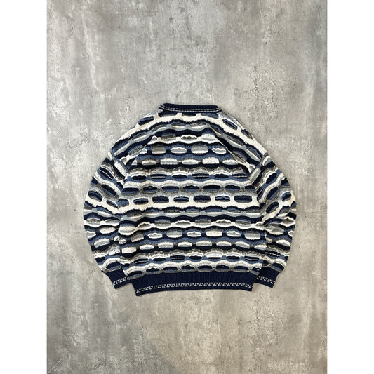 Vintage Florence Tricot 3D Print Abstract Pullover Knit Sweater Size Large