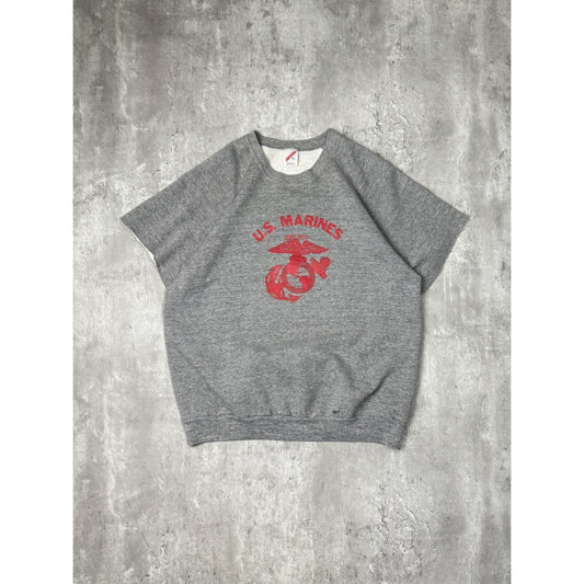 Vintage 80s US Marines Cut Off Graphic Spell Out Crewneck Sweatshirt Size XL