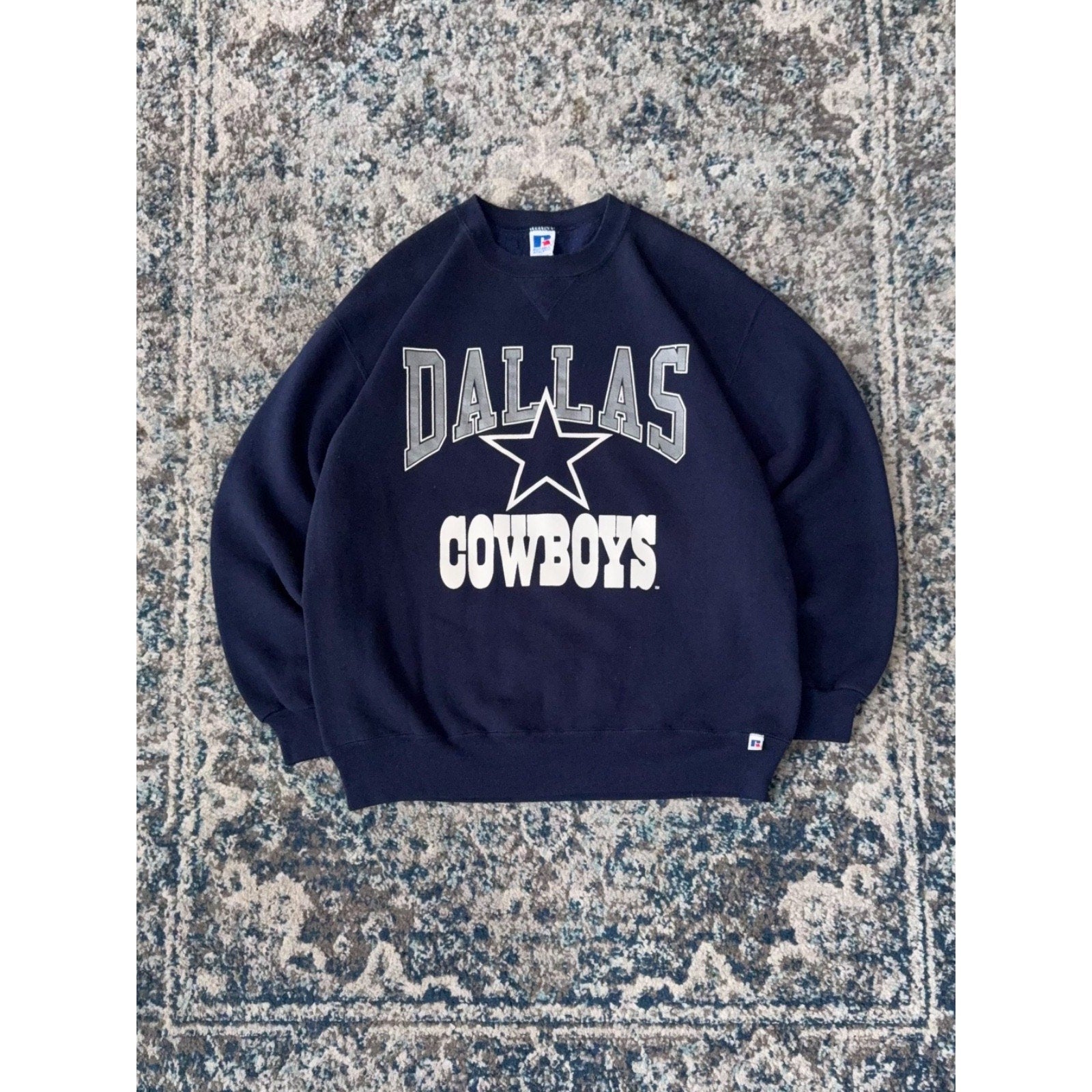 Vintage 90s Dallas Cowboys NFL Spellout Logo Crewneck Sweatshirt Size XL