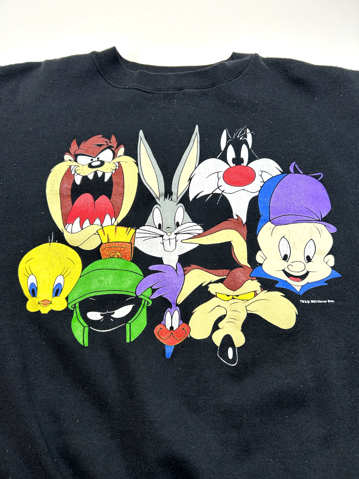 Vintage 1993 Looney Tunes Crew Cartoon Character Graphic Sweatshirt Size XL