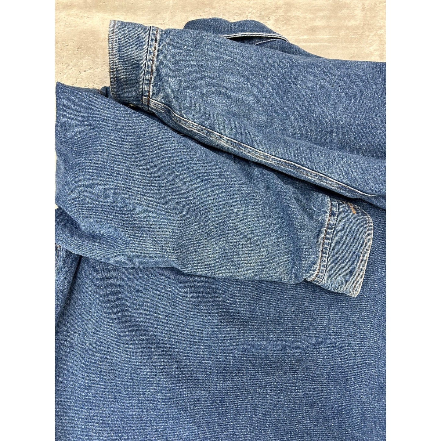 Vintage Woolrich Plaid Lined Dark Wash Denim Long Sleeve Button Up Shirt Small