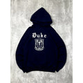 80s/90s Duke University Collegiate Crest Graphic Hooded Sweatshirt Size Large