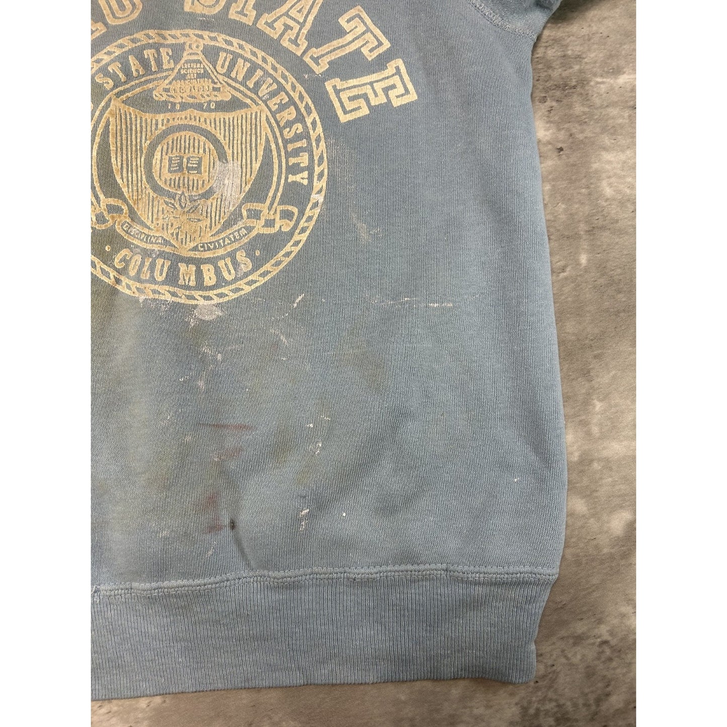 Vintage 70s/80s Ohio State NCAA Collegiate Crest Short Sleeve Sweatshirt Small