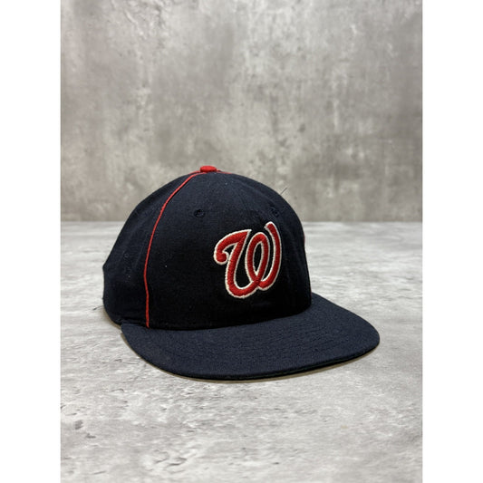 Vintage 80s Washington Nationals MLB Embroidered Logo Fitted Hat Size 7 1/4