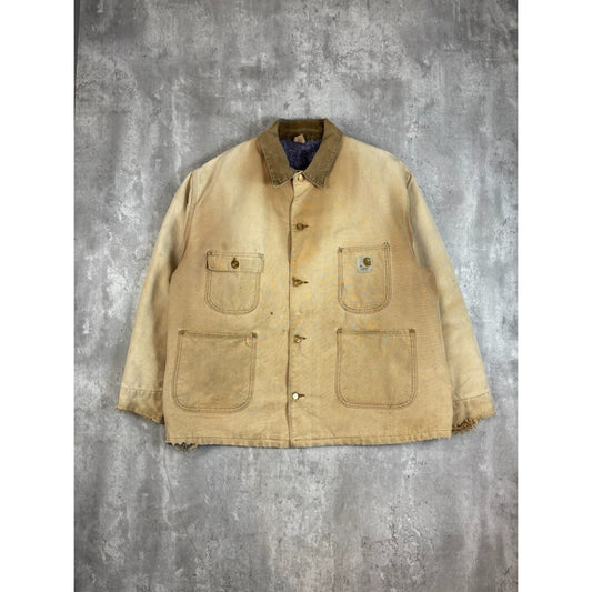 Vintage 1970s Carhartt Blanket Lined Canvas Workwear Chore Jacket Size XXL