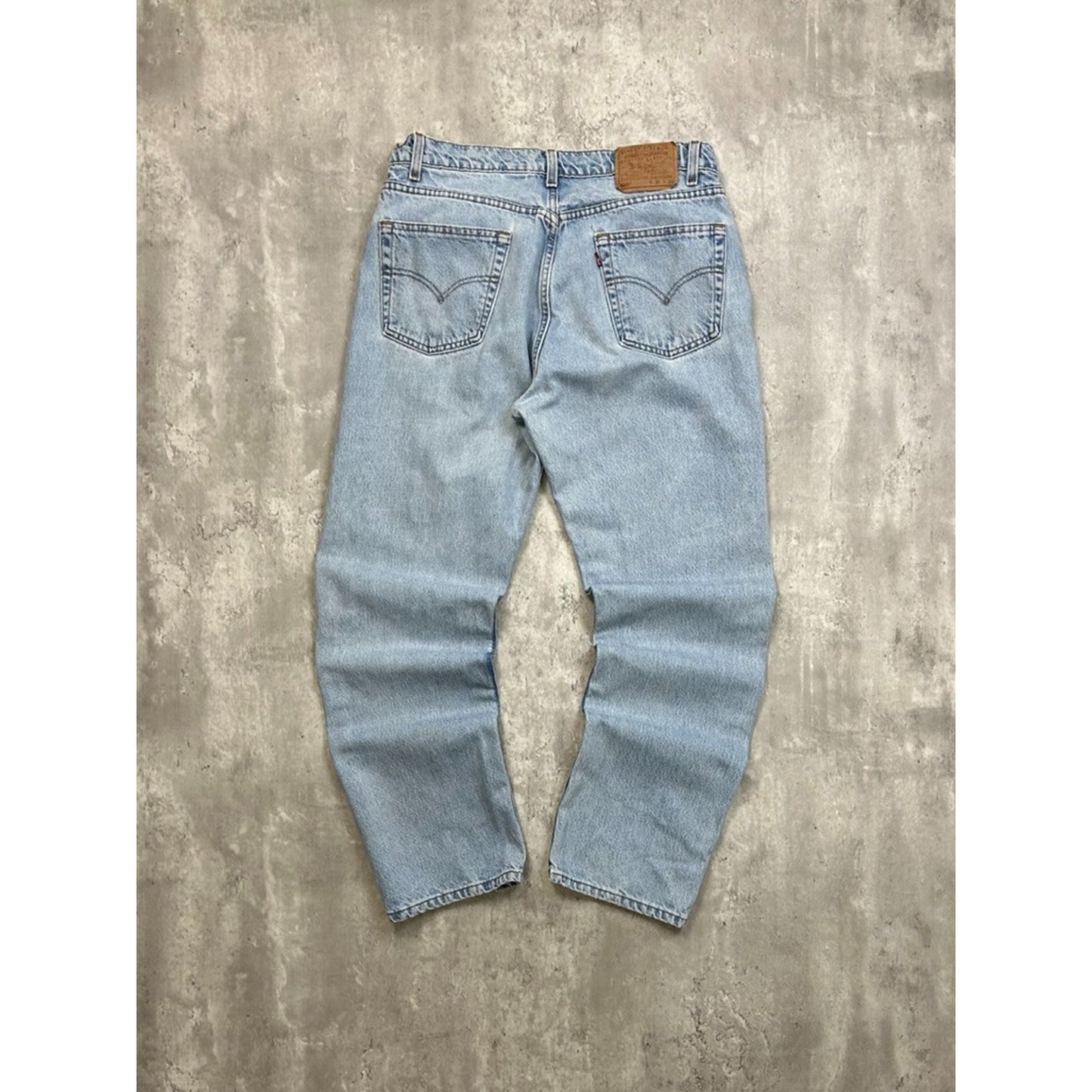 Vintage 90s Levis 505 Red Tab Straight Fit Light Wash Denim Pants Size 35