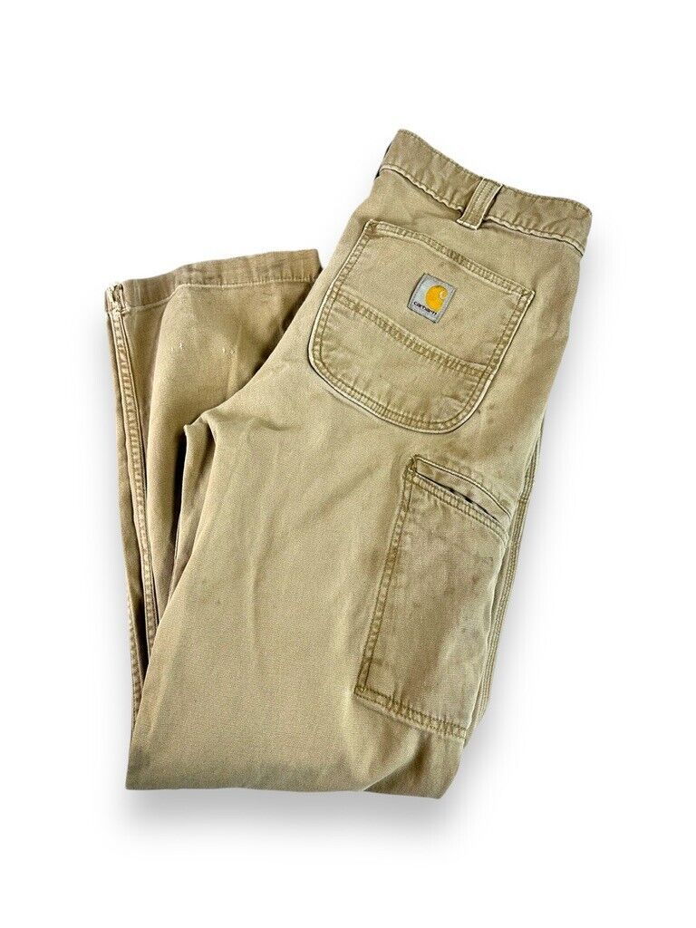 Carhartt Regular Fit Canvas Workwear Five Pocket Pants Size 32 Beige