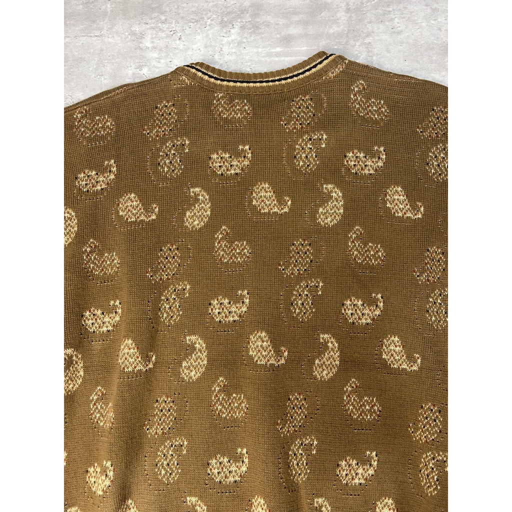 Vintage 90s Tricots St Raphael Abstract Graphic Pullover Knit Sweater Sz Medium