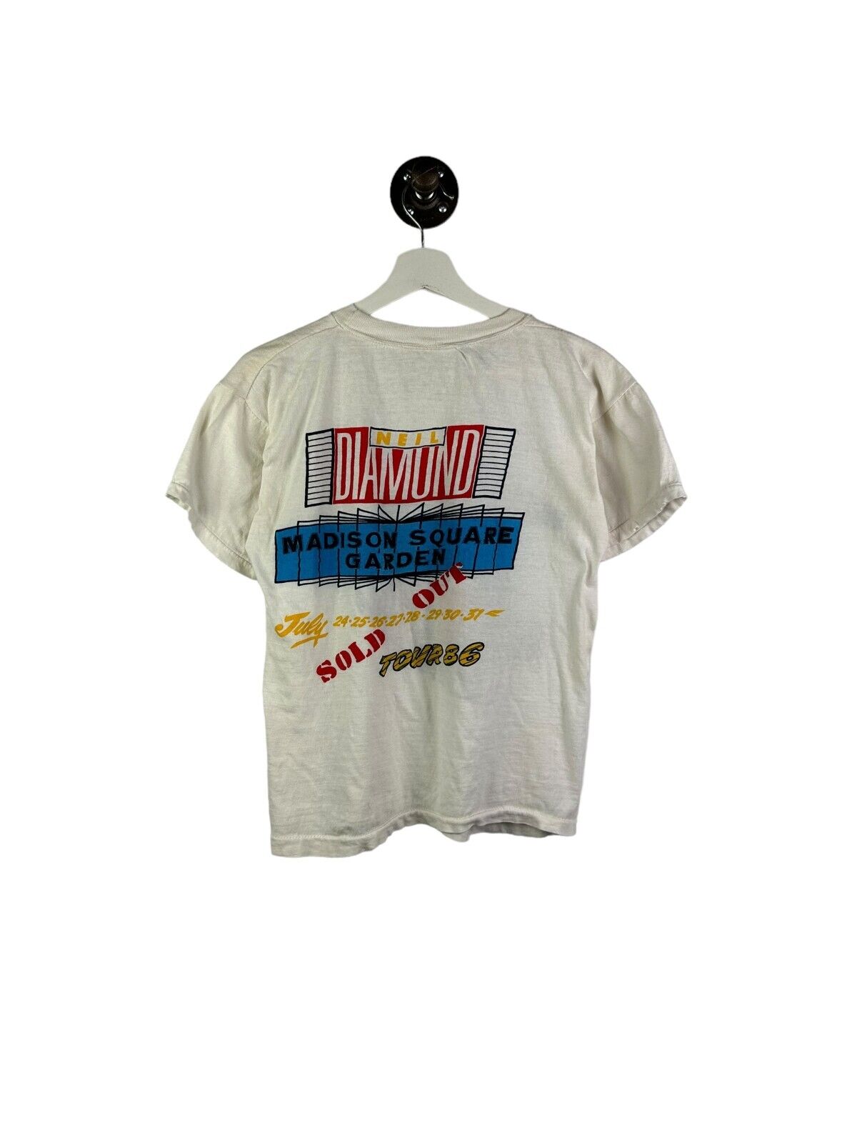 Vintage 1986 Neil Diamond Headed For The Future Rock Graphic T-Shirt Size Medium
