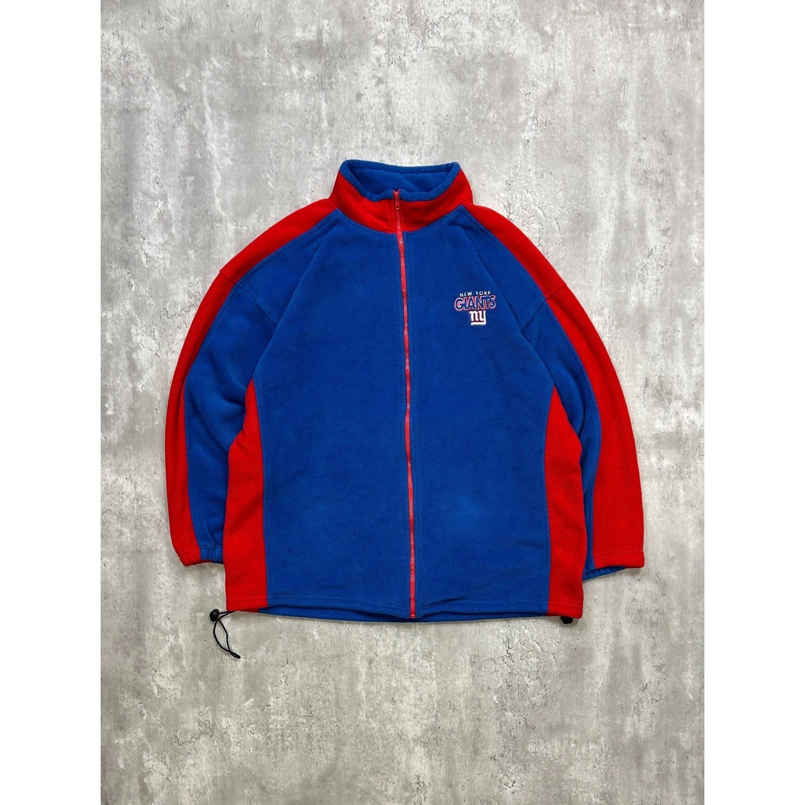 Vintage 90s New York Giants NFL Embroidered Full Zip Fleece Sweatshirt Size 3XL