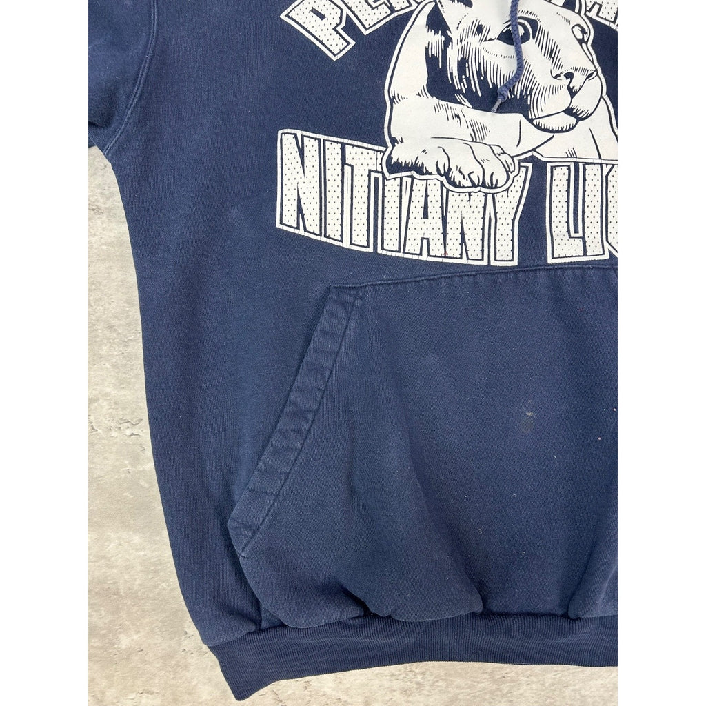 Vintage 90s Penn State Nittany Lions Spellout Hooded Sweatshirt Size Medium