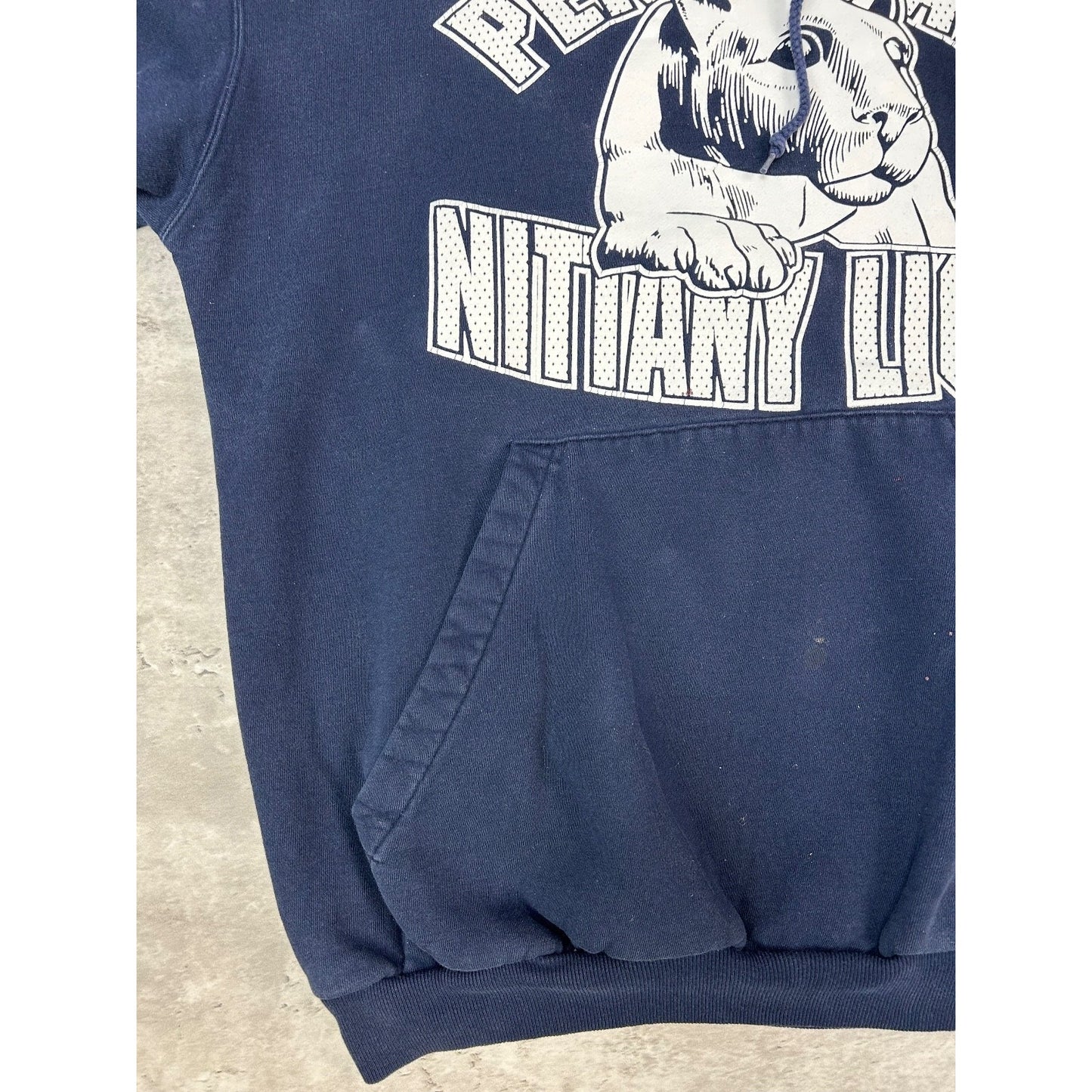 Vintage 90s Penn State Nittany Lions Spellout Hooded Sweatshirt Size Medium