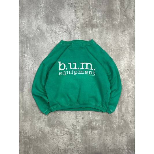 Vintage 90s B.U.M Equipment Graphic Spellout Crewneck Sweatshirt Size Medium