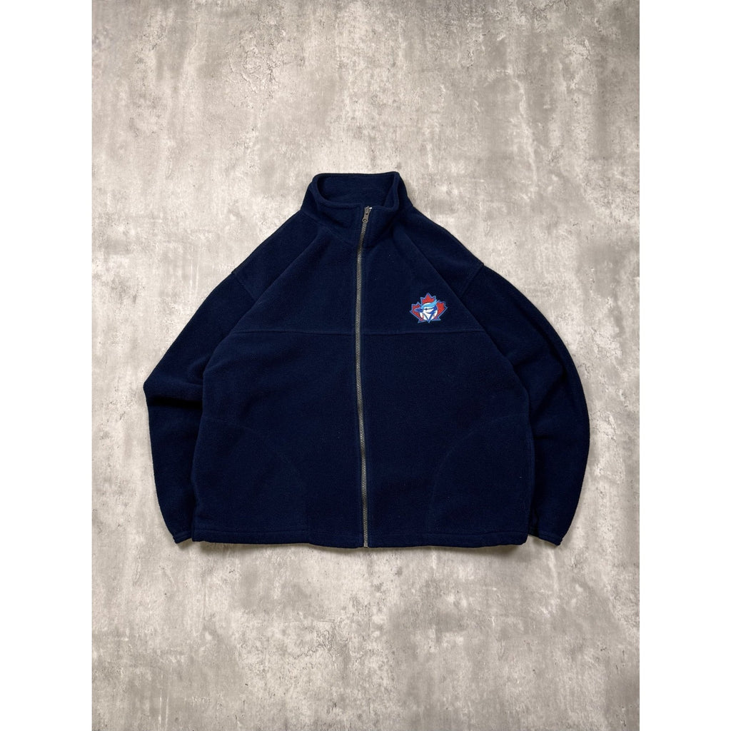 Vintage Toronto Blue Jays MLB Embroidered Logo Full Zip Fleece Sweatshirt Sz 2XL