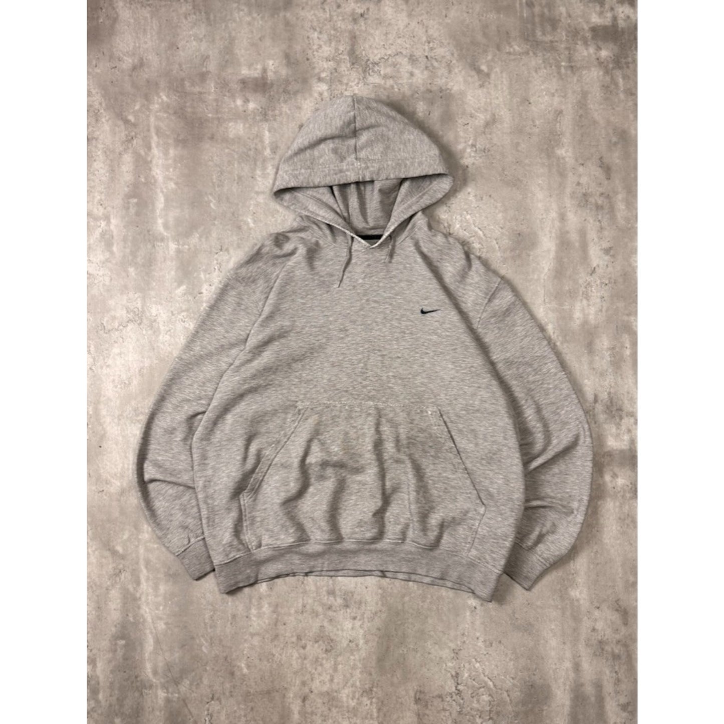 Vintage 2000s Nike Embroidered Mini Swoosh Hooded Sweatshirt Size Large Gray