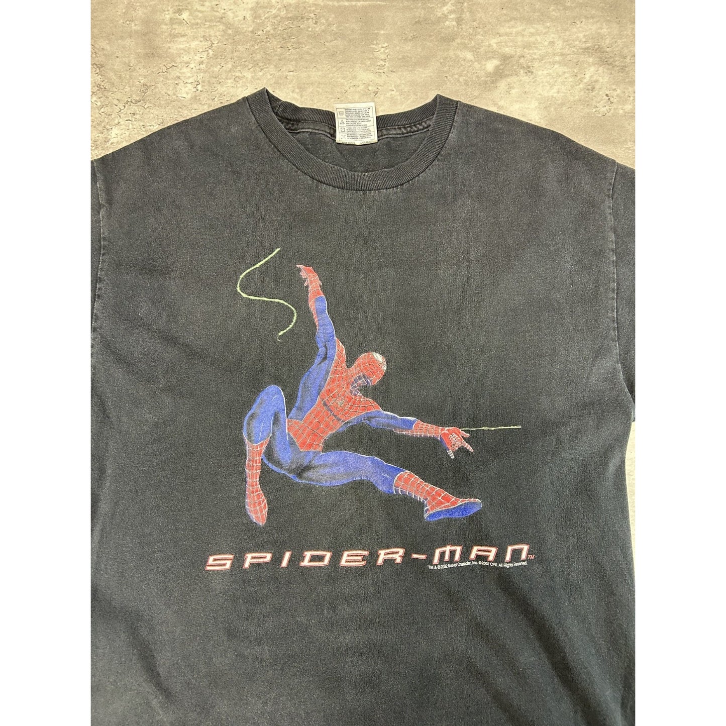 Vintage 2002 Spider-Man Marvel Superhero Graphic Movie Promo T-Shirt Size Large