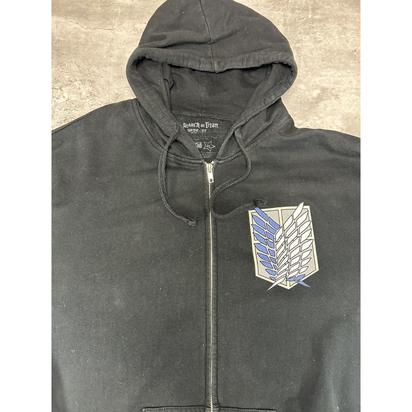 Attack On Titan Survey Corps Anime Promo Full Zip Hooded Sweatshirt Size XL
