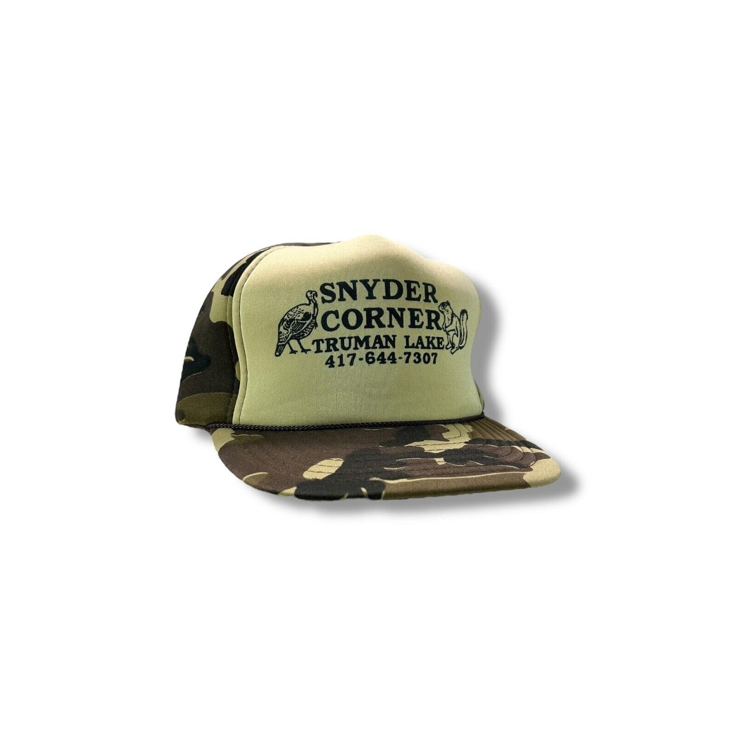Vintage 90s Snyder Corner Hunting Camo Foam Snapback Hat OSFA