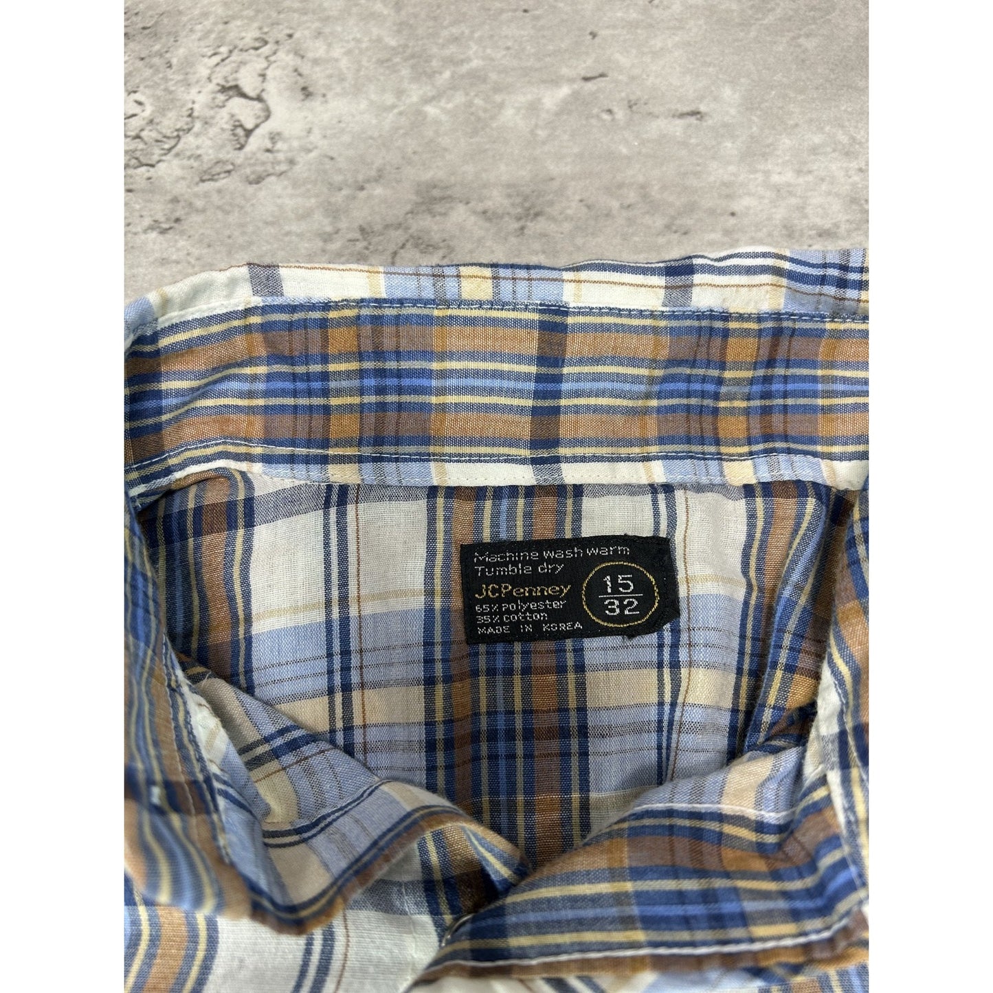 Vintage 1970s/80s JCPenny Plaid Print Reworked Cropped Button Up Shirt Sz Medium