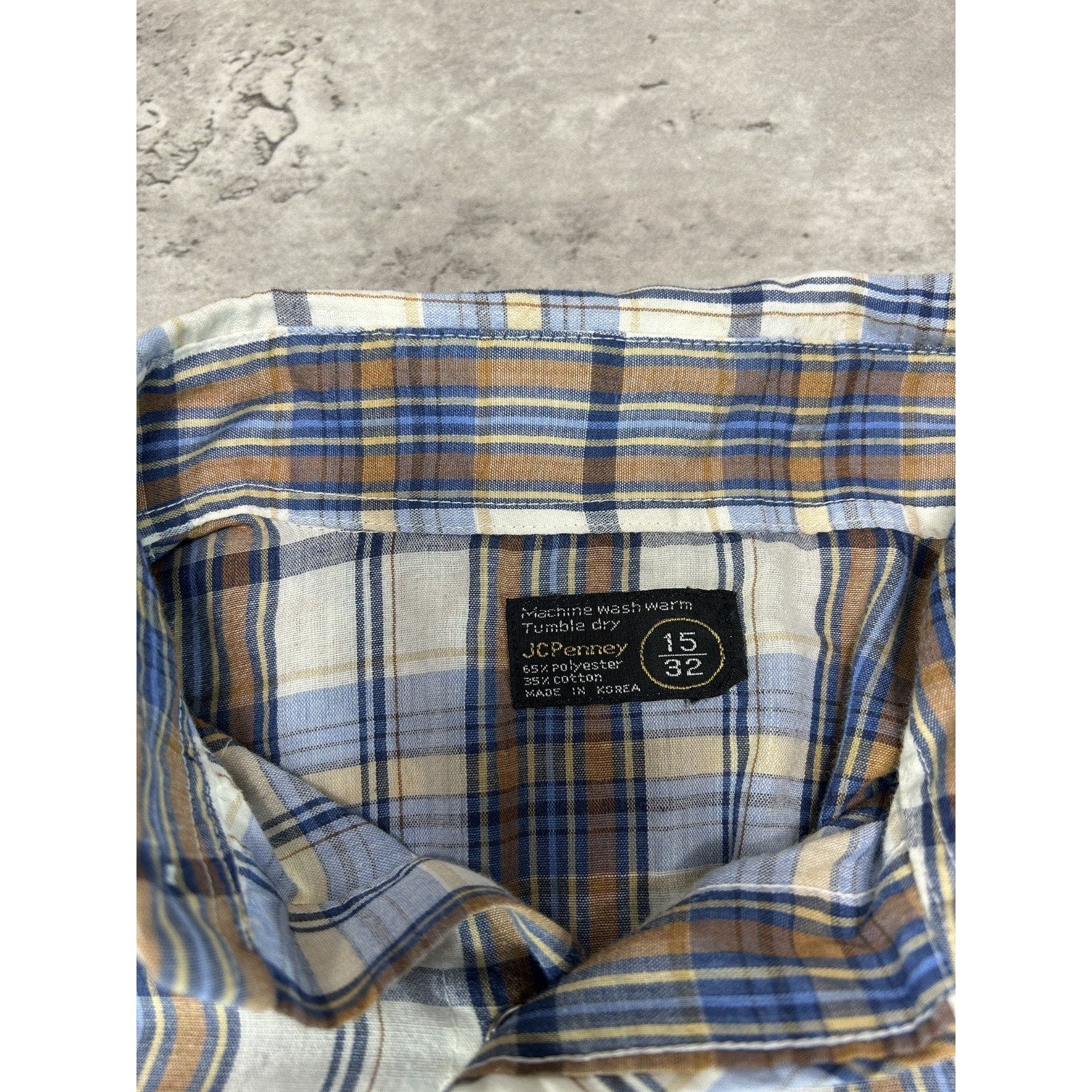 Vintage 1970s/80s JCPenny Plaid Print Reworked Cropped Button Up Shirt Sz Medium