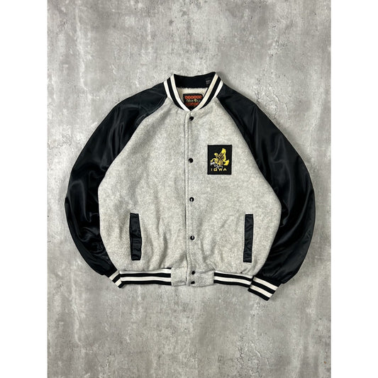 Vintage 90s Iowa Hawkeyes NCAA Embroidered Collegiate Bomber Jacket Size XL